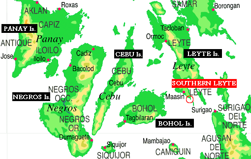 レイテ島の地図
